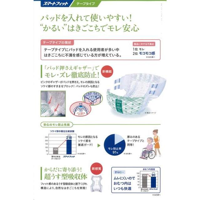 リフレ スマートフィット テープ式 M 20枚入り×4 リフレ（紙おむつ） リフレ スマートフィットテープ止めタイプ