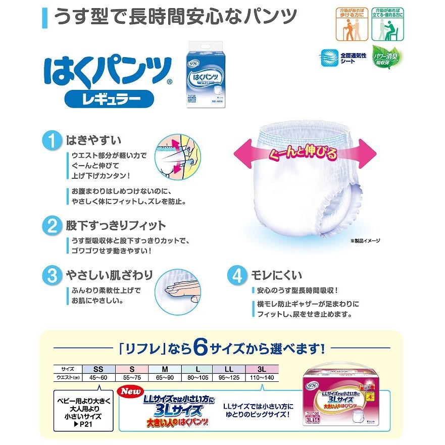 リフレ はくパンツ 大人用紙おむつ はくパンツレギュラー Mサイズ 20枚