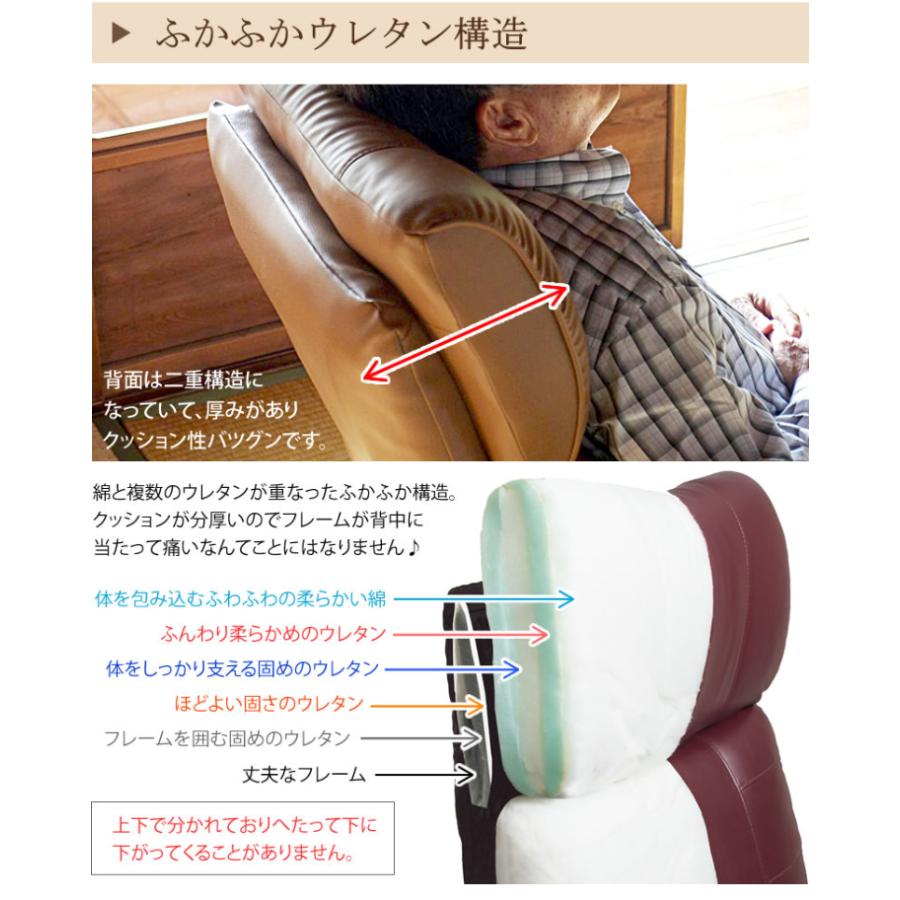 宮武製作所 木肘スーパーソフトレザー座椅子 蓮 YS-C1364 BK BR WIN