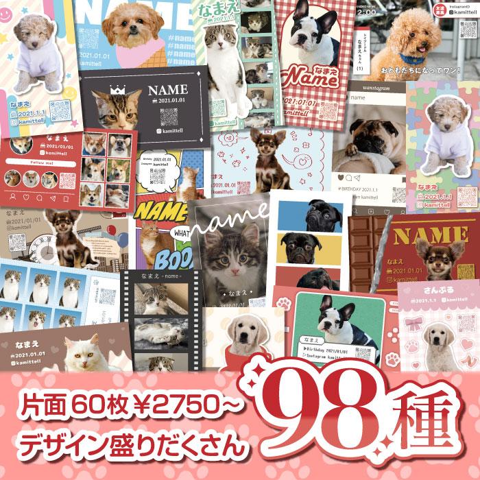 ペット名刺 かわいい デザインテンプレート 86種類 片面 60枚 大好きなペットの写真を入れることができます 犬 猫 イヌ ネコ オリジナル Meishi Pet 紙ってるyahoo 店 通販 Yahoo ショッピング