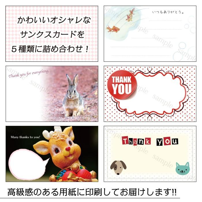 サンクスカード メッセージカード 20枚 5種類 × 各4枚 横長 タイプ