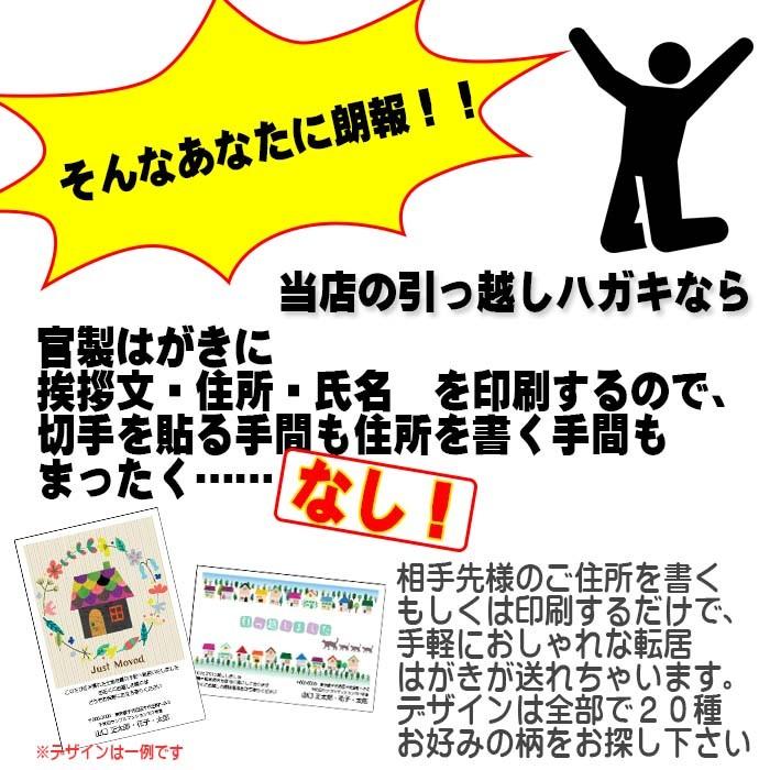 転居はがき 引っ越しはがき はがき代込 住所印刷あり 20枚 我が家 新しい鍵 おしゃれ イラスト 送料無料｜kamittell｜05