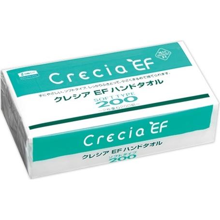 日本製紙クレシア　クレシアEF　ハンドタオル 　ソフトタイプ200　30パック入り　業務用　 まとめ買い　送料無料（Yahoo!・KAMIYASAN）