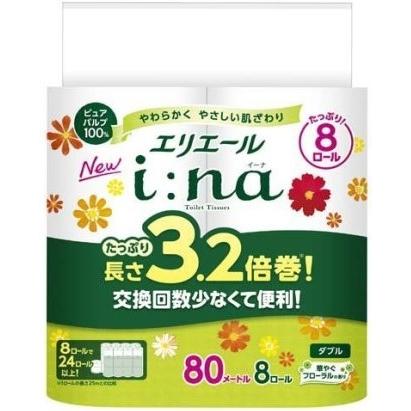 エリエール（elleair） 大王製紙 イーナ トイレット3.2倍巻き 8ロール