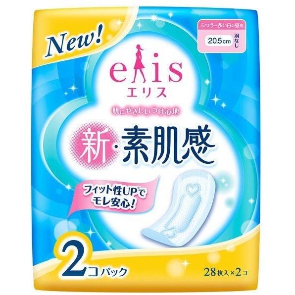 eLIS 新・素肌感 28枚入 2個パック　その他 エリエール（elleair） 大王製紙 エリス 新・素肌感（ふつう〜多い日の