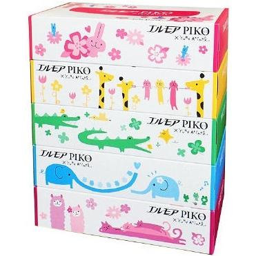 エルモア　ピコ　ティッシュ　 320枚（160組）5箱&times;12パック　まとめ買い　送料無料