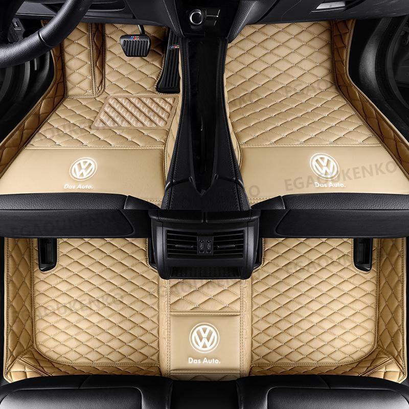 フォルクスワーゲン Volkswagen ボーラ C52 C53 2018~ ロゴ フロアマット 車用 本革 内装品 高級 前後座席 右ハンドル用｜kamiyashouten8｜05