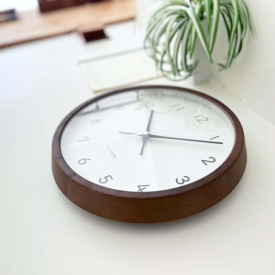 壁掛け時計 電波時計 KATOMOKU muku clock 13 ブラウン km-104BRRC