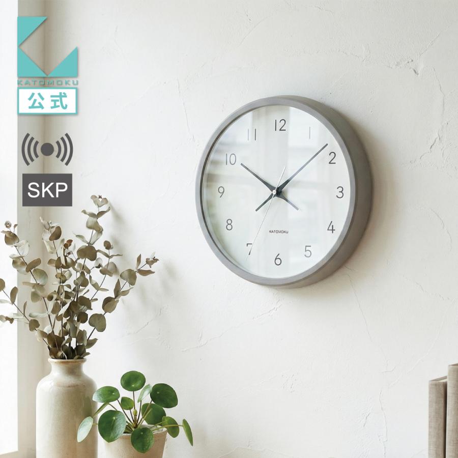 壁掛け時計 電波時計 KATOMOKU muku clock 13 グレー km-104GRRCS SKP
