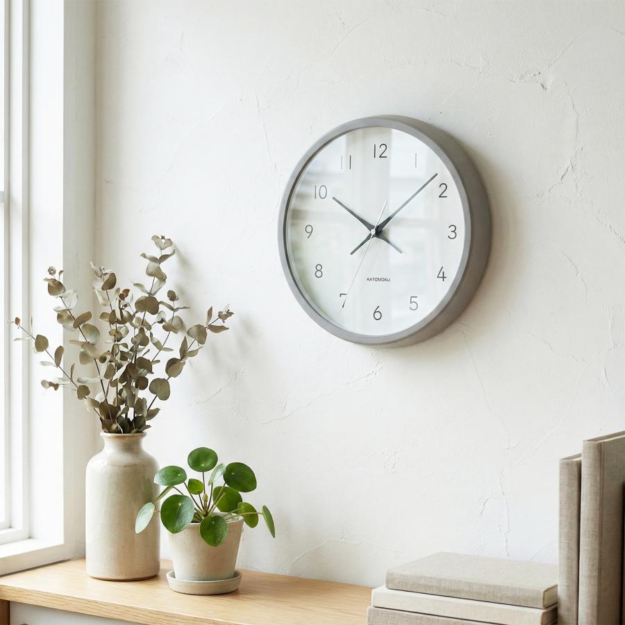 壁掛け時計 電波時計 KATOMOKU muku clock 13 グレー km-104GRRCS SKP