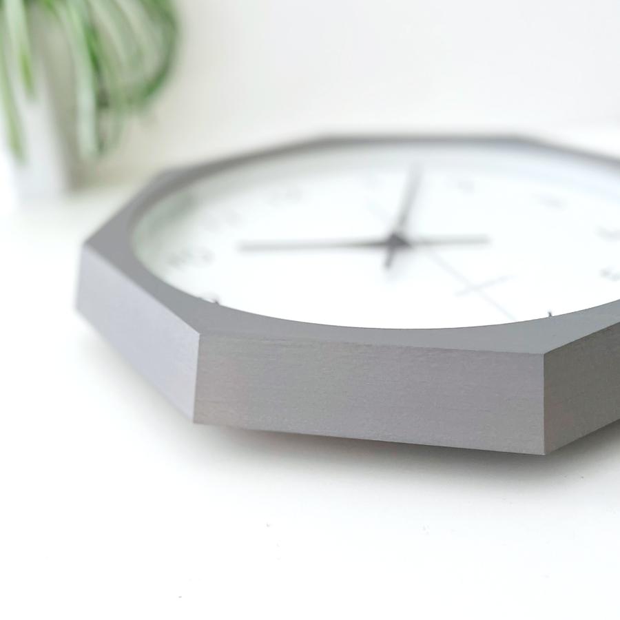 壁掛け時計 KATOMOKU muku clock 13 八角形 km-104-8 連続秒針 名入れ
