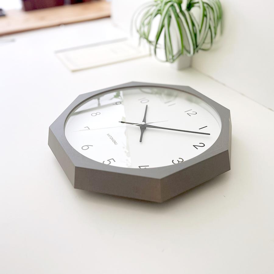 壁掛け時計 KATOMOKU muku clock 13 八角形 km-104-8 連続秒針 名入れ