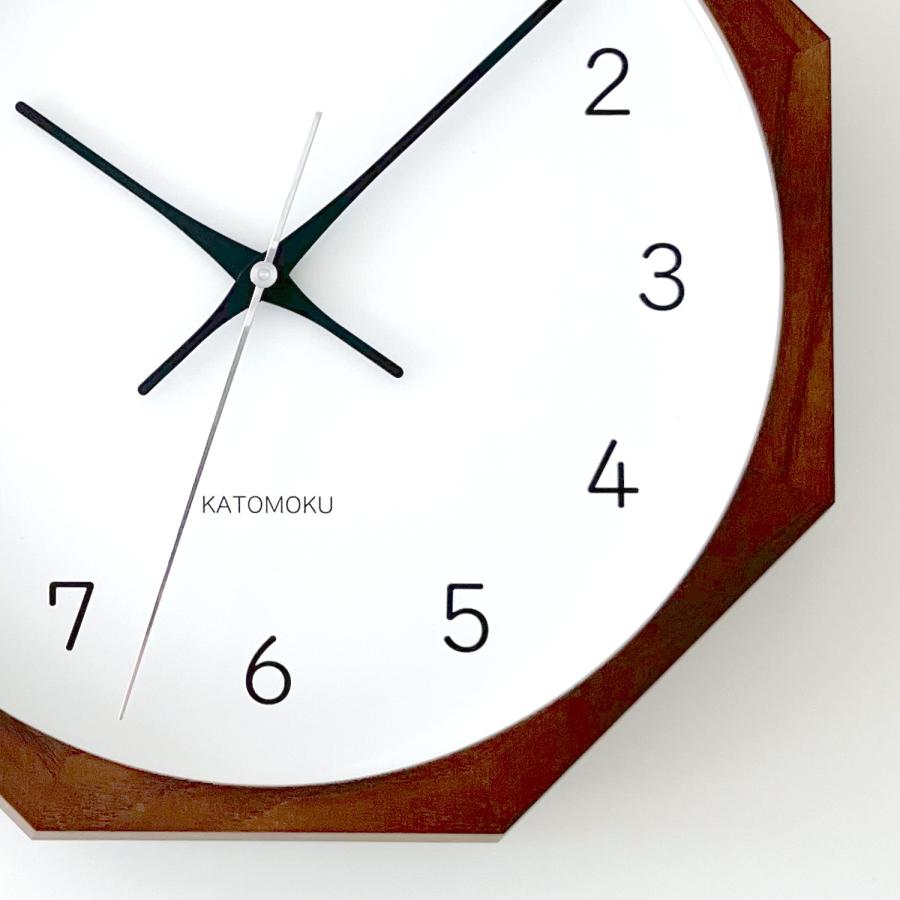 壁掛け時計 KATOMOKU muku clock 13 八角形 km-104-8 連続秒針 名入れ