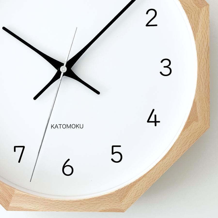 壁掛け時計 KATOMOKU muku clock 13 八角形 km-104-8 連続秒針 名入れ