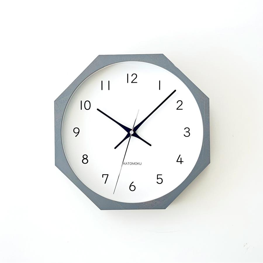 壁掛け時計 電波時計 KATOMOKU muku clock 13 八角形 km-104RC8 連続
