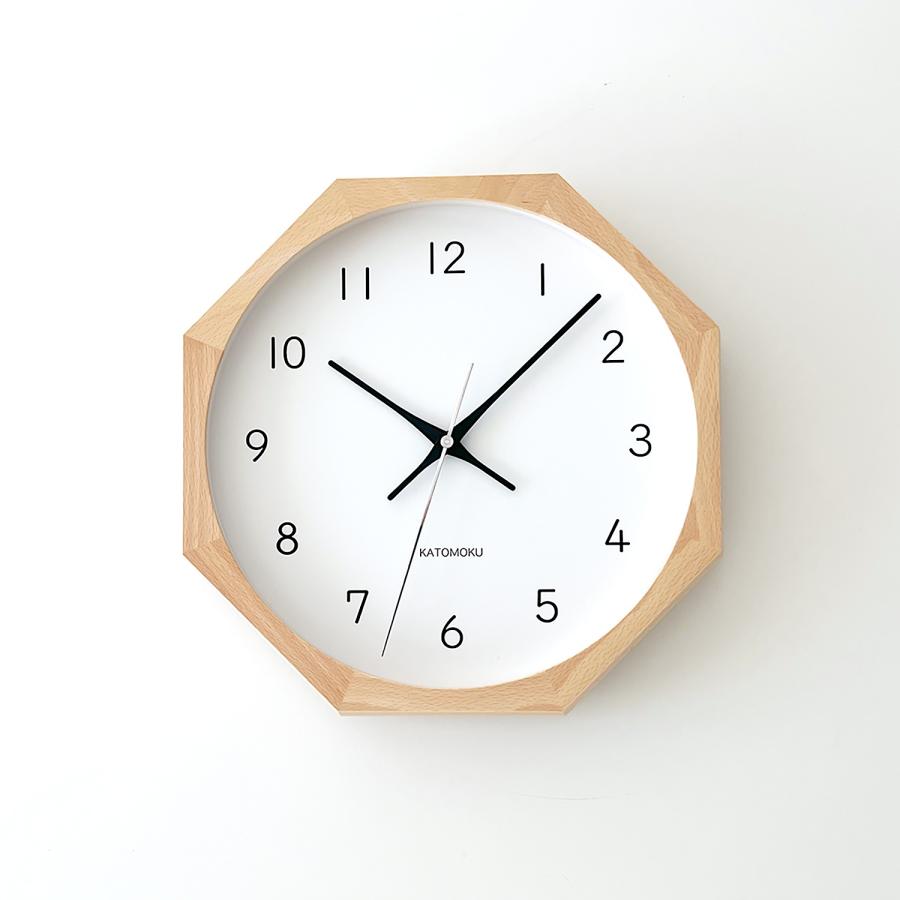 壁掛け時計 電波時計 KATOMOKU muku clock 13 八角形 km-104RC8 連続