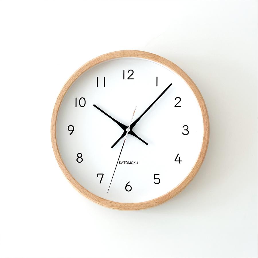 壁掛け時計 電波時計 KATOMOKU muku clock 13 ビーチ km-104NARC 連続