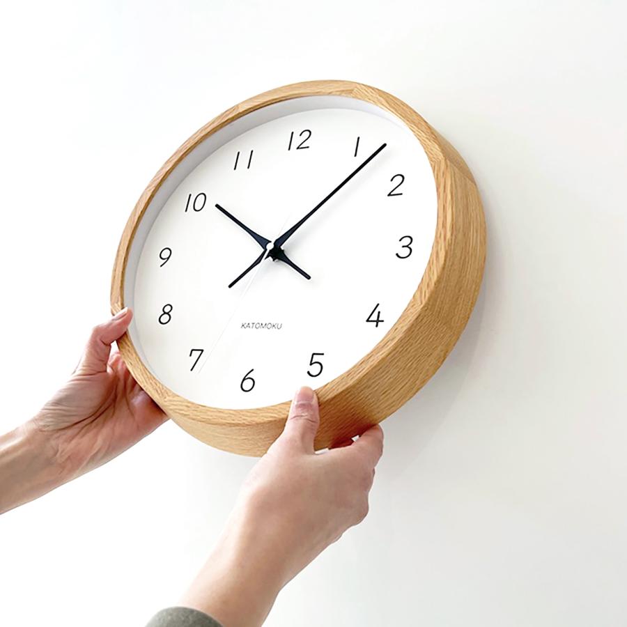 壁掛け時計 電波時計 KATOMOKU muku clock 13 オーク km-104OARC 連続