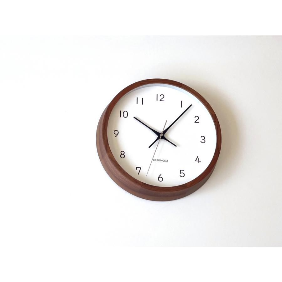 壁掛け時計 KATOMOKU muku clock 13 ウォールナット km-104WA 連続秒針 名入れ対応品｜kamoku｜02