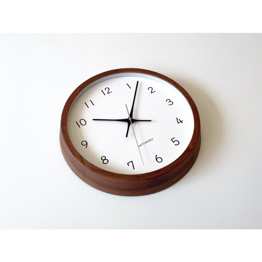 壁掛け時計 KATOMOKU muku clock 13 ウォールナット km-104WA 連続秒針 名入れ対応品｜kamoku｜06