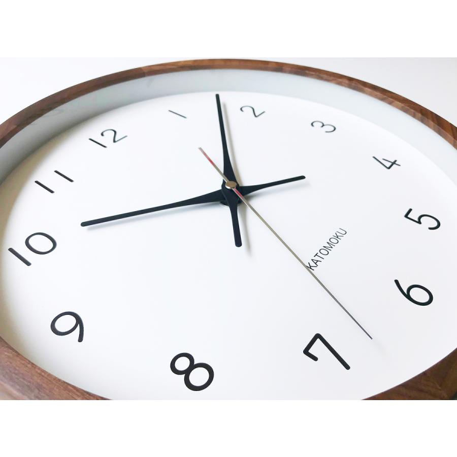 壁掛け時計 KATOMOKU muku clock 13 ウォールナット km-104WA 連続秒針 名入れ対応品｜kamoku｜08