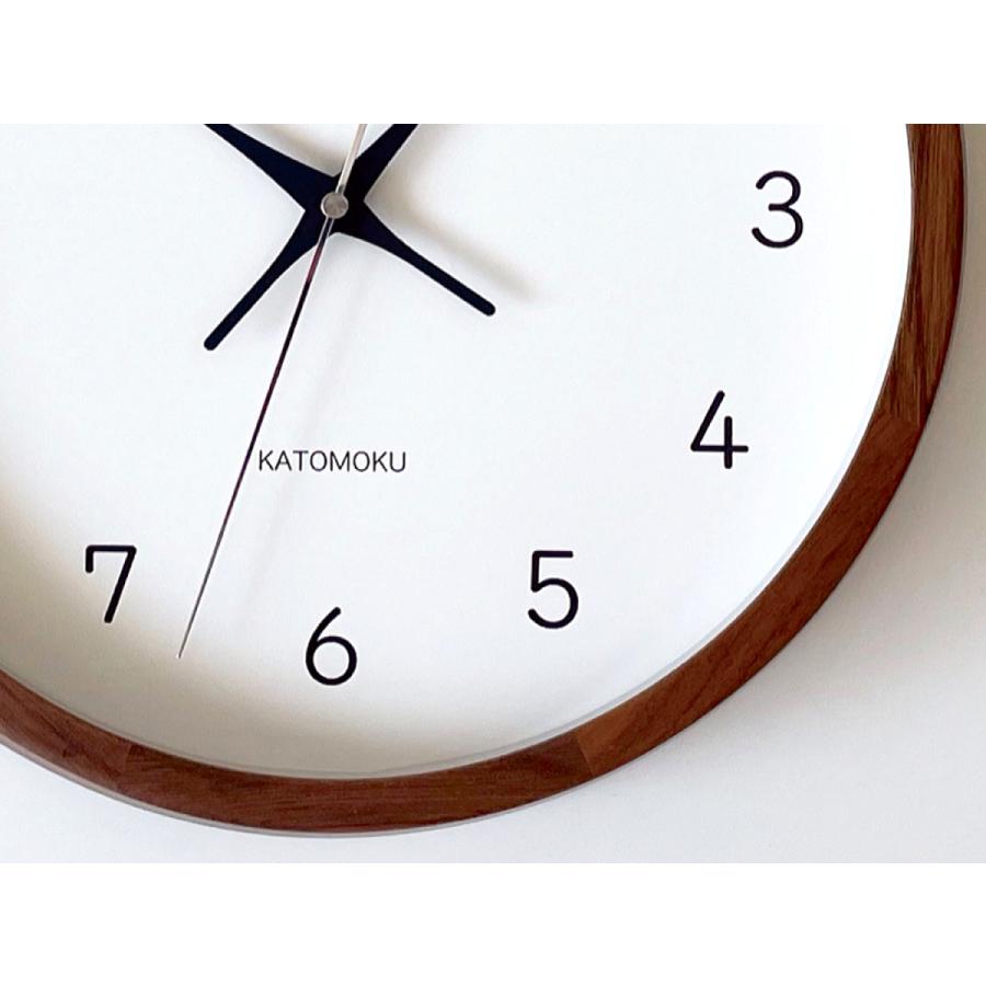 壁掛け時計 KATOMOKU muku clock 13 ウォールナット km-104WA 連続秒針 名入れ対応品｜kamoku｜09