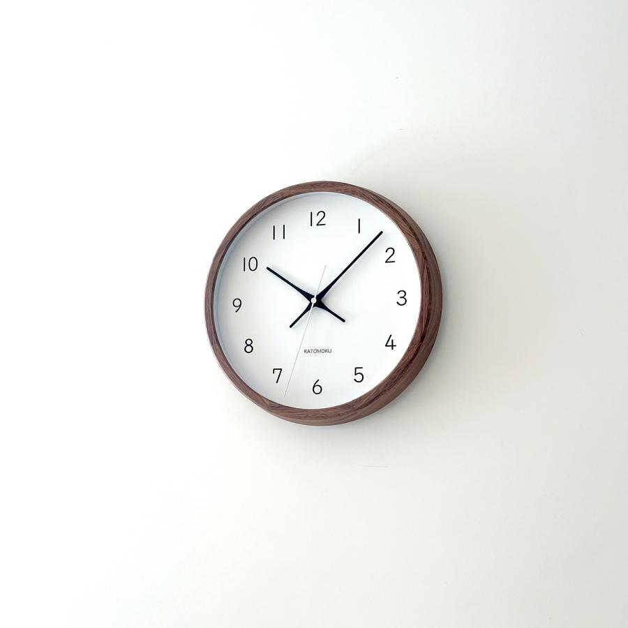 壁掛け時計 電波時計 KATOMOKU muku clock 13 ウォールナット km