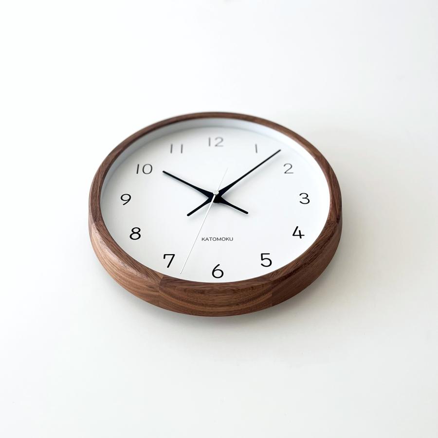 壁掛け時計 電波時計 KATOMOKU muku clock 13 ウォールナット km