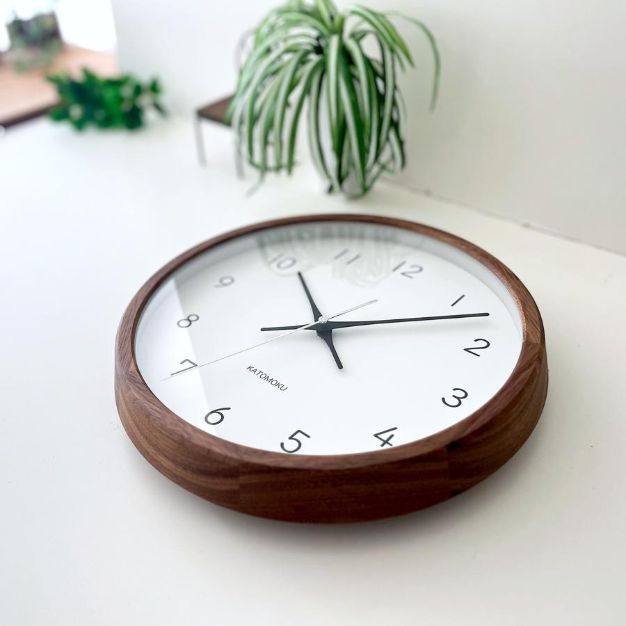 壁掛け時計 電波時計 KATOMOKU muku clock 13 ウォールナット km