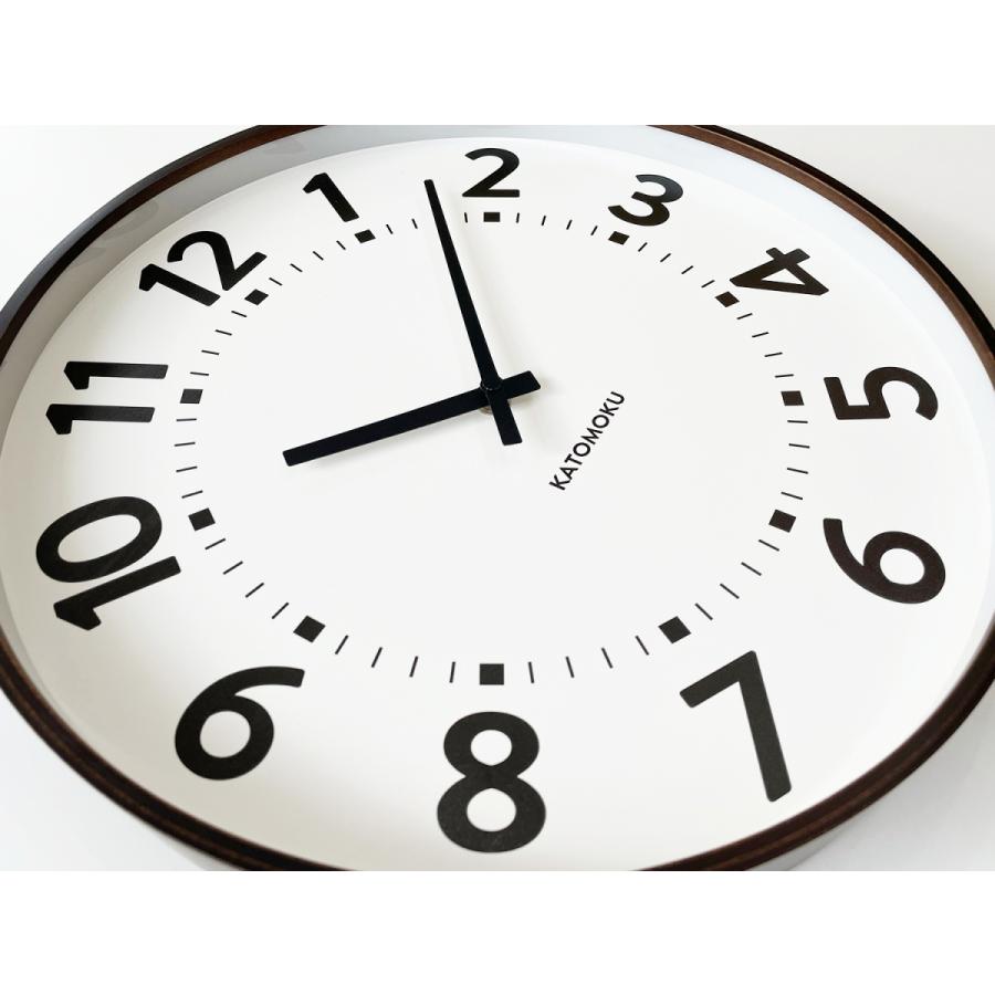 壁掛け時計 電波時計 KATOMOKU plywood clock 17 ブラウン km-106BRRC  連続秒針 名入れ対応品 大きいサイズ｜kamoku｜08