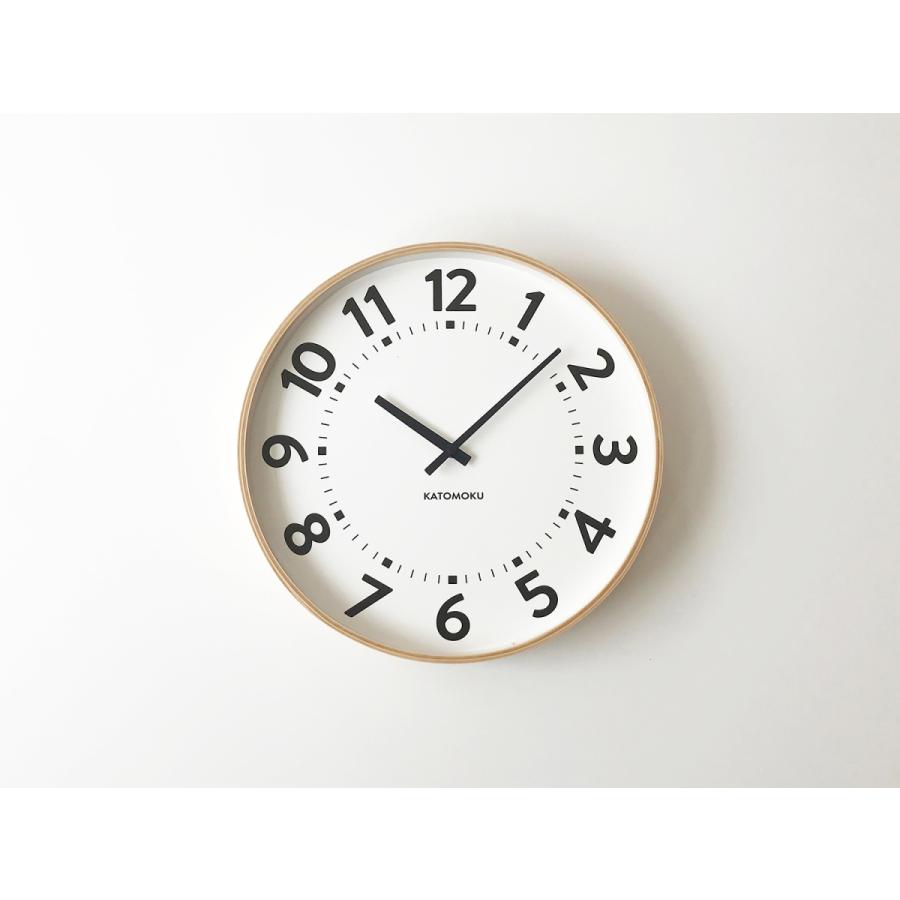 壁掛け時計 KATOMOKU plywood clock 17 ナチュラル km-106NA  大きいサイズ 連続秒針 曲げわっぱ 名入れ対応品｜kamoku｜04