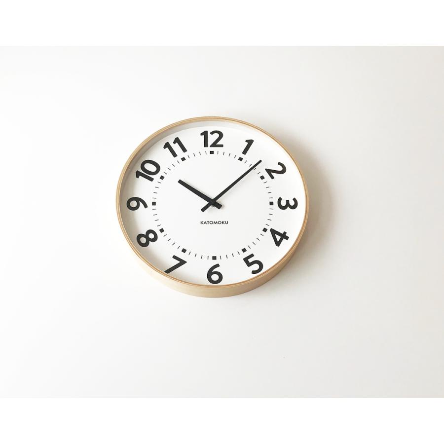 壁掛け時計 電波時計 KATOMOKU plywood clock 17 SKP ナチュラル km-106NARCS  SKP電波時計 連続秒針 名入れ対応品 大きいサイズ｜kamoku｜04