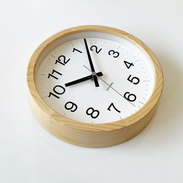 売れ筋 Katomoku Muku Clock 16 ヒノキ 電波時計 連続秒針 Km 108hi 220mm Skp電波時計 2021公式店舗