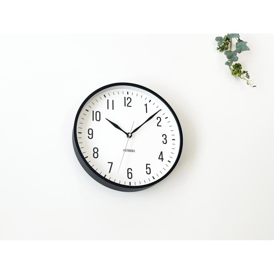 壁掛け時計 KATOMOKU plywood clock 19 ブラック km-111BL 連続秒針 名入れ対応品｜kamoku｜02