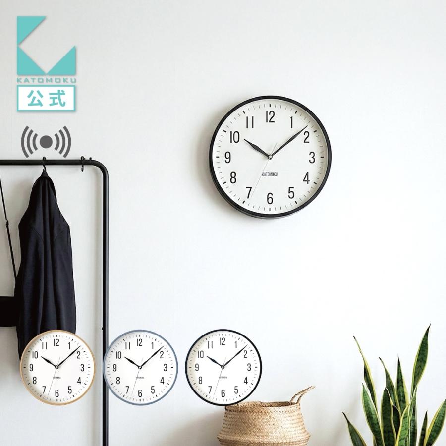 KATOMOKU plywood clock 電波時計 ブラック 電波時計 壁掛け時計 KATOMOKU plywood clock 19 ブラック km-111BKRC
