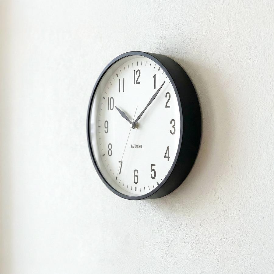 電波時計 壁掛け時計 KATOMOKU plywood clock 19 ブラック km-111BKRC