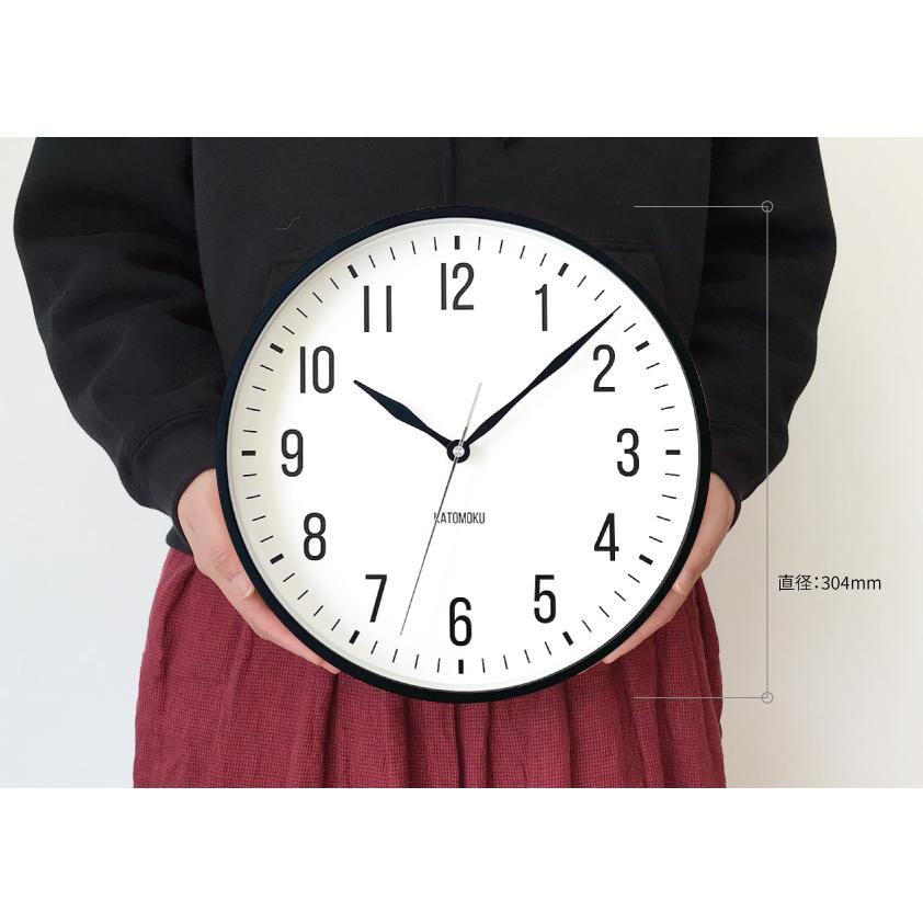 電波時計 壁掛け時計 KATOMOKU plywood clock 19 ブラック km-111BKRC