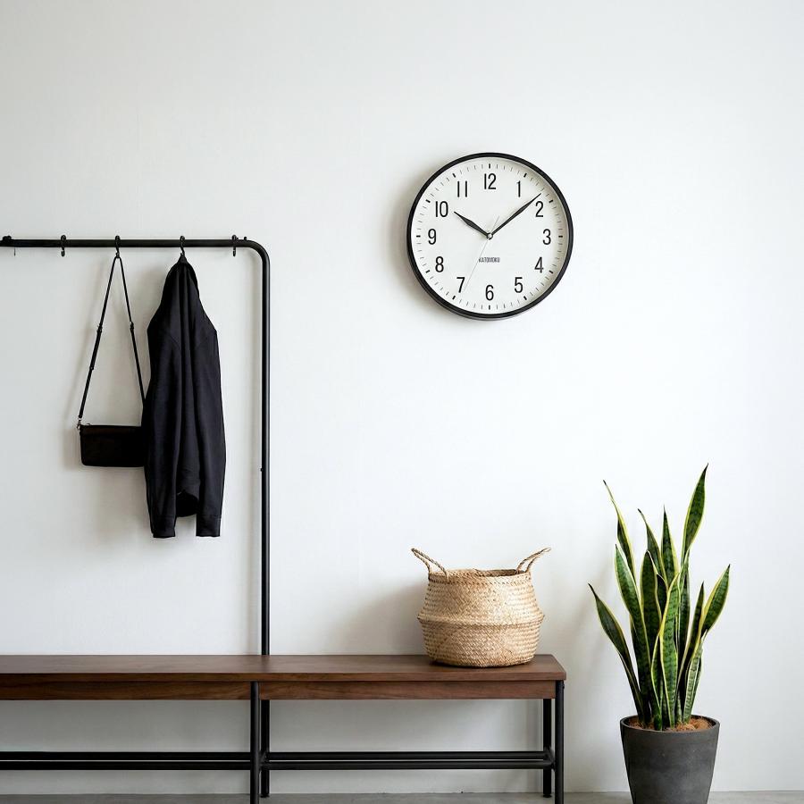 KATOMOKU plywood clock 電波時計 ブラック 電波時計 壁掛け時計 KATOMOKU plywood clock 19 ブラック km-111BKRC