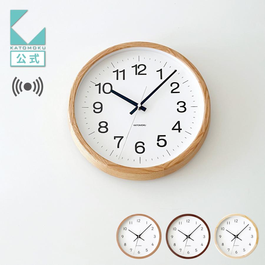 壁掛け時計 電波時計 KATOMOKU muku clock 16 L-size オーク km
