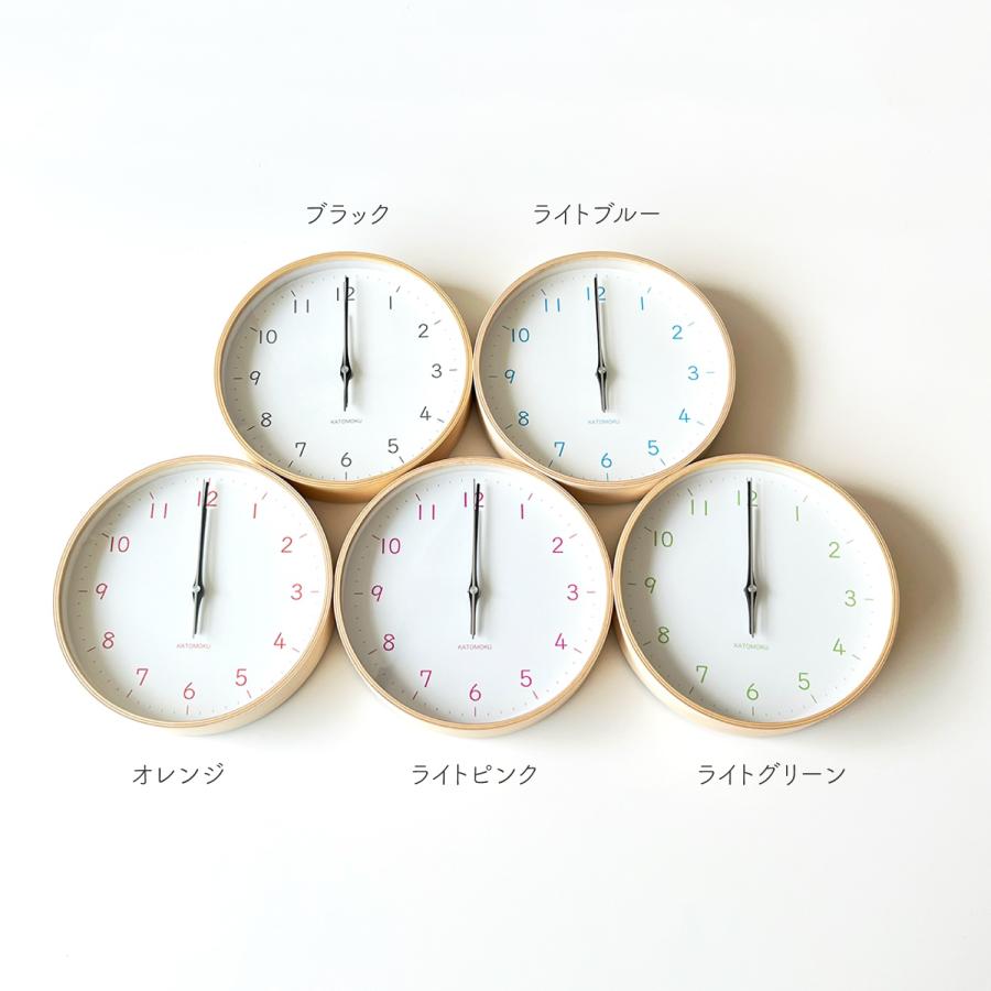 壁掛け時計 電波時計 KATOMOKU plywood clock 22 ブラック km-121BKRC