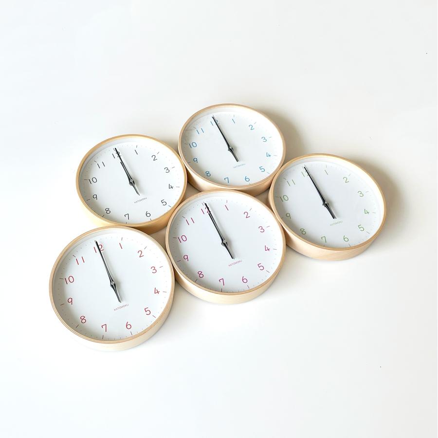 壁掛け時計 電波時計 KATOMOKU plywood clock 22 ブラック km-121BKRC