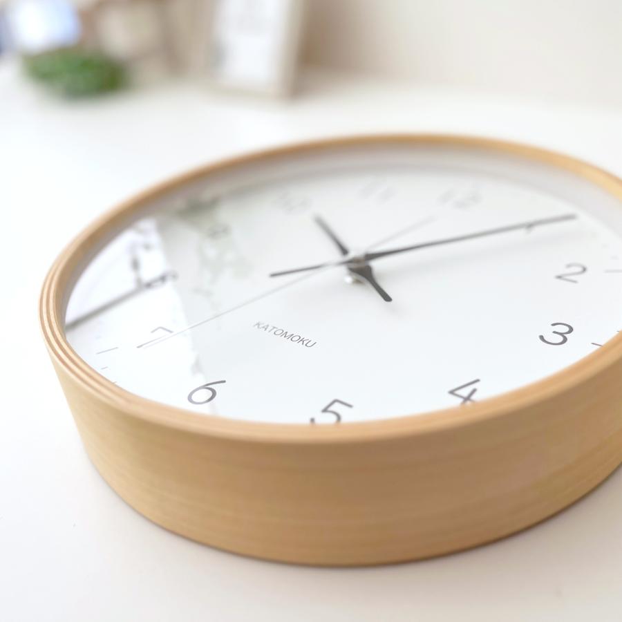 壁掛け時計 電波時計 KATOMOKU plywood clock 22 ブラック km-121BLRC 連続秒針 名入れ対応品｜kamoku｜08