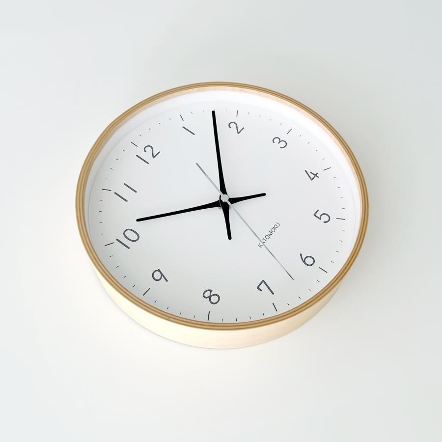 壁掛け時計 電波時計 KATOMOKU plywood clock 22 ブラック km-121BKRC