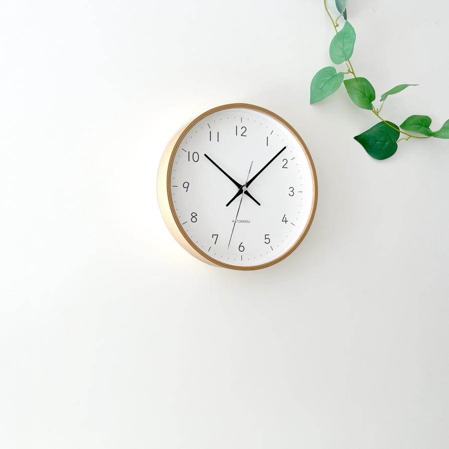 壁掛け時計 電波時計 KATOMOKU plywood clock 22 ブラック km-121BKRC