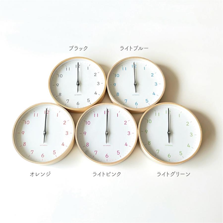 壁掛け時計 KATOMOKU plywood clock 22 ライトグリーン km-121LG 連続