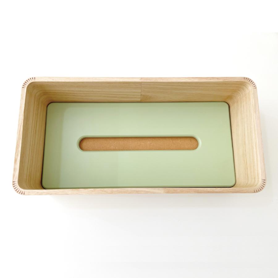 KATOMOKU ティッシュケース2 桐 km-122BG ブルー グリーン : KATOMOKU