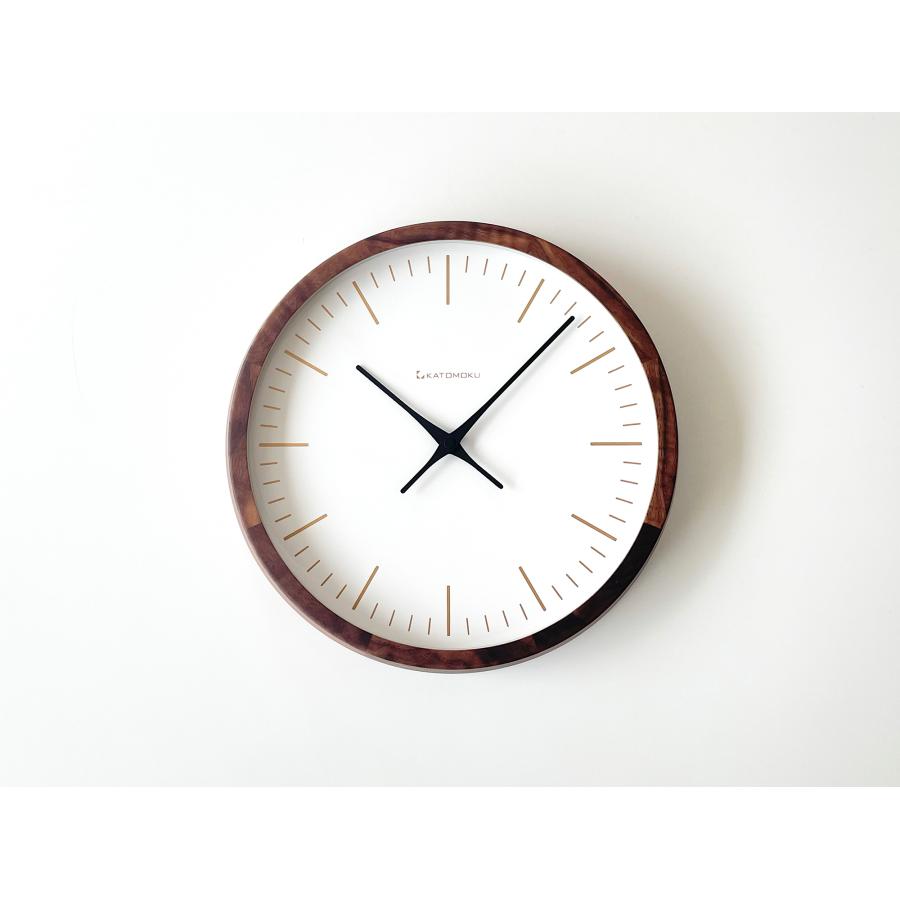 【未使用】KATOMOKU カトモク 電波時計 ウォールナット km-73RC 壁掛け時計 電波時計 KATOMOKU muku clock 18 ウォールナット km