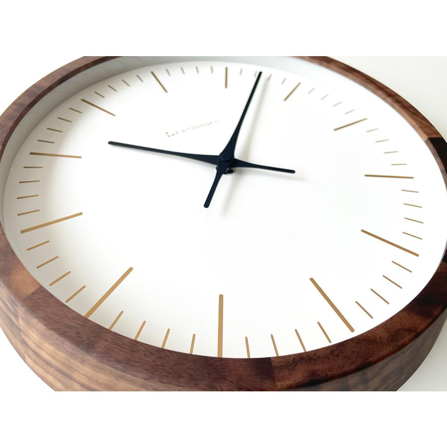 【未使用】KATOMOKU カトモク 電波時計 ウォールナット km-73RC 壁掛け時計 電波時計 KATOMOKU muku clock 18 ウォールナット km