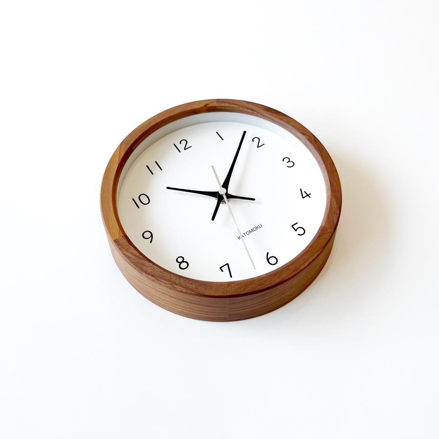 壁掛け時計 電波時計 KATOMOKU muku clock 16 ウォールナット km