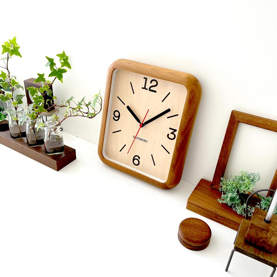 壁掛け時計 電波時計 KATOMOKU muku clock 20 ウォールナット km